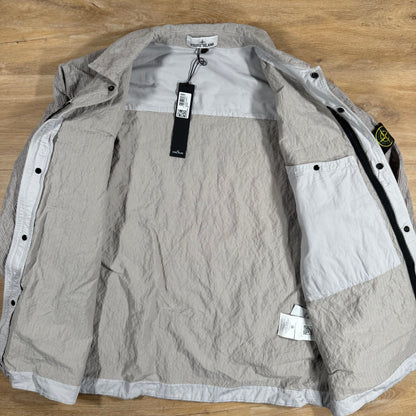 Stone Island Wrinkled Corduroy 500-TC Overshirt in Pearl Grey