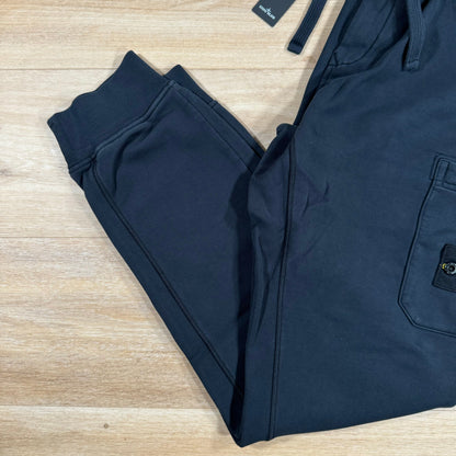 Stone Island Organic Cotton Fleece Slim Fit Sweatpants in Navy