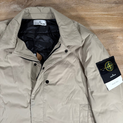 Stone Island Micro Twill Padded Car Coat in Desert