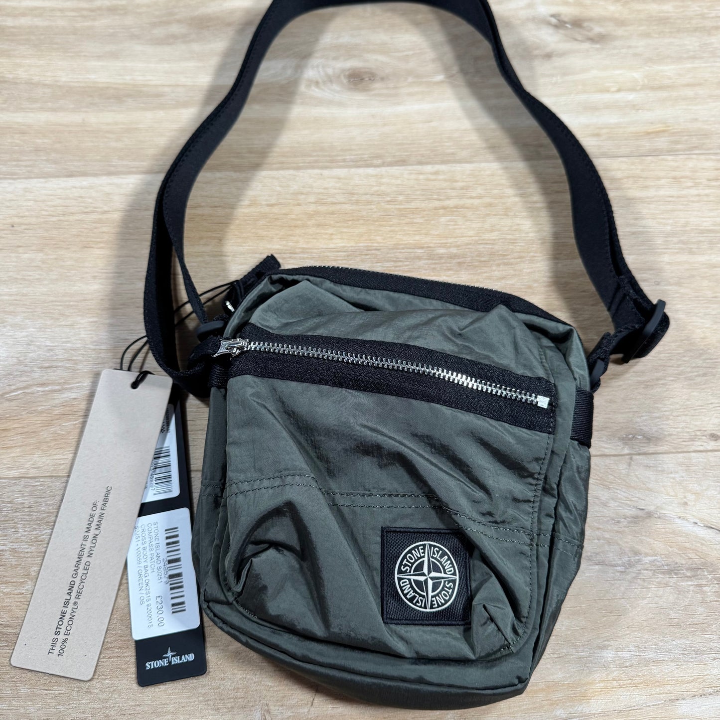 Stone Island Coated Nylon Metal Body Bag in Musk Green