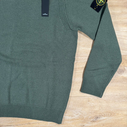 Stone Island Lambswool Crewneck Jumper in Military Green