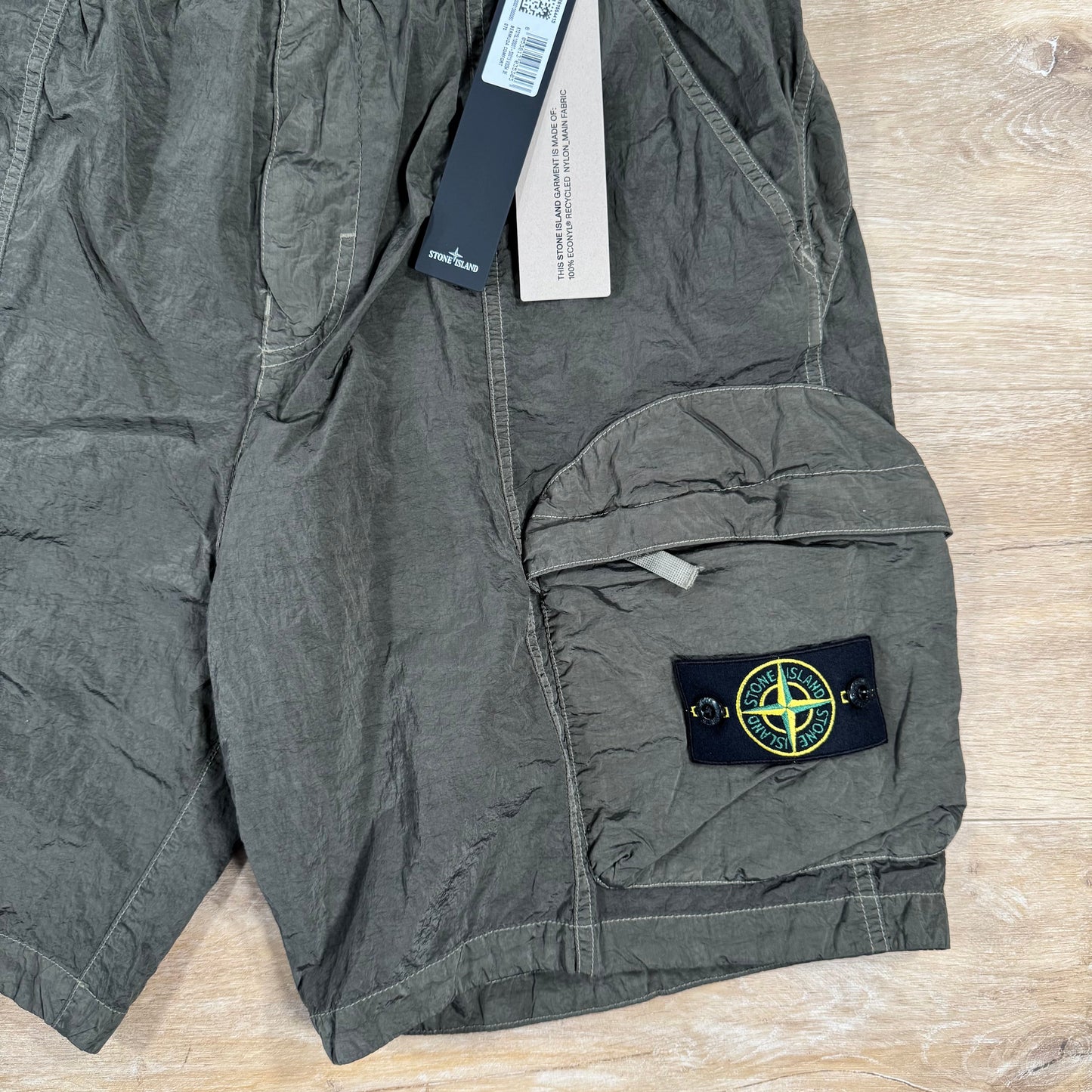 Stone Island Nylon Metal Bermuda Shorts in Military Green
