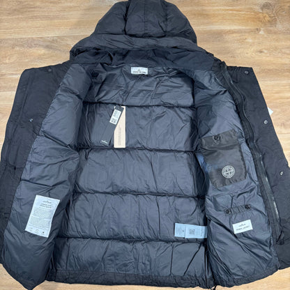 Stone Island Crinkle Reps NY Nylon Down Parka in Black