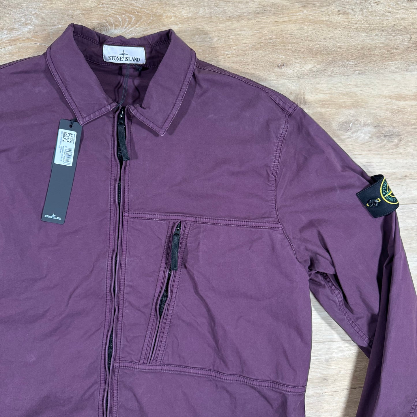 Stone Island Supima Cotton Twill Overshirt in Amaranth