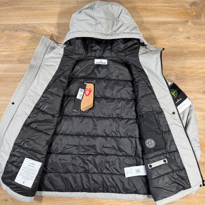 Stone Island Micro Twill Padded Jacket in Pearl Grey
