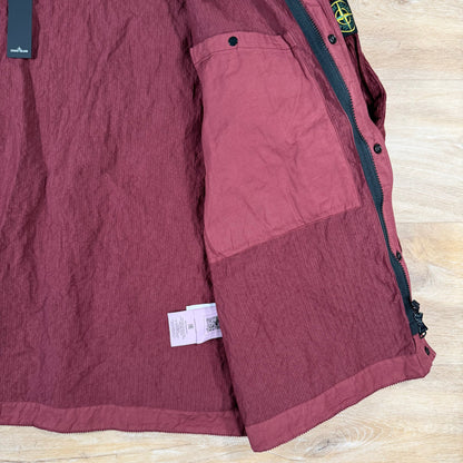 Stone Island Wrinkled Corduroy 500-TC Overshirt in Burgundy