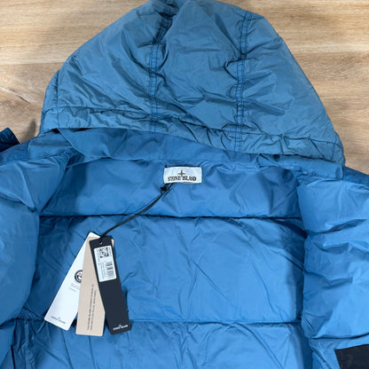 Stone Island Crinkle Reps NY Nylon Down Jacket in Steel Blue