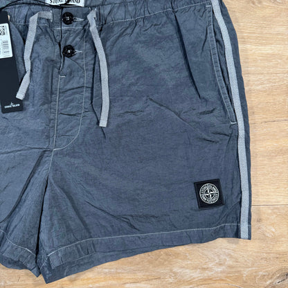 Stone Island Nylon Metal Button Swim Shorts in Avio Blue