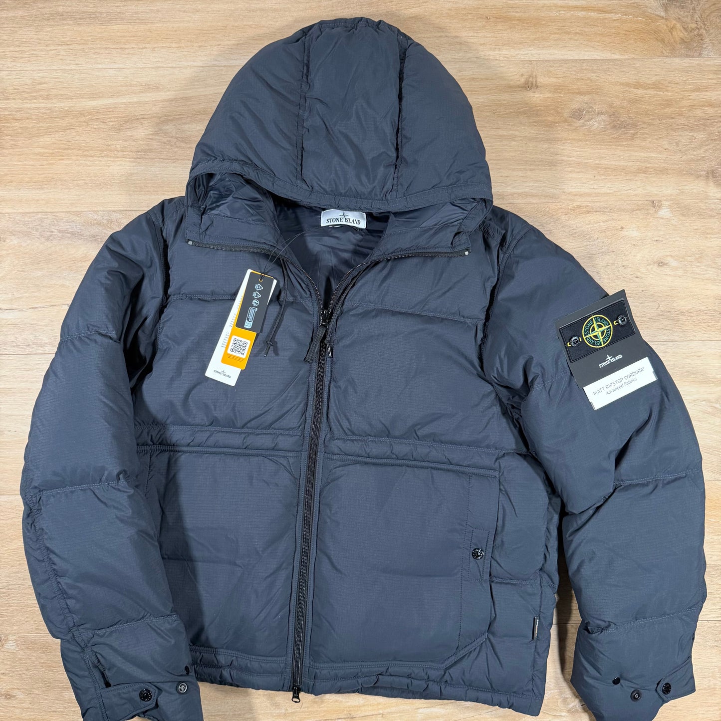 Stone Island Matt Ripstop Cordura Advanced Fabrics Down Parka in Navy