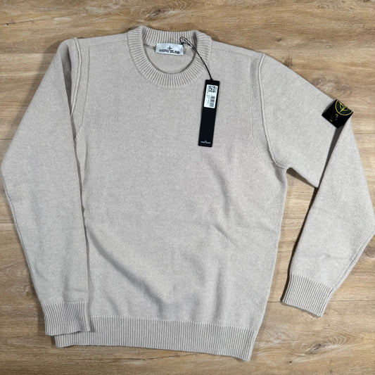 Stone Island Lambswool Crewneck Jumper in Desert
