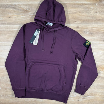 Stone Island Organic Cotton Fleece Pullover Hoodie in Amaranth