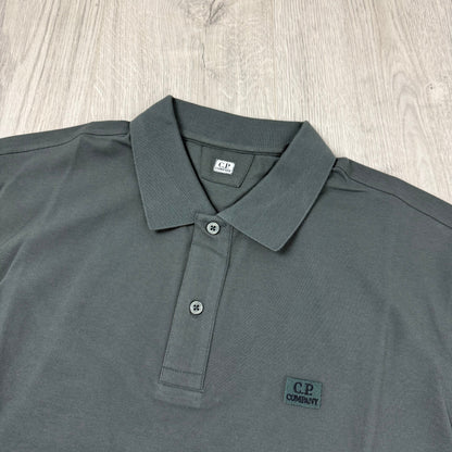 CP Company Piquet Polo Shirt - Gunmetal