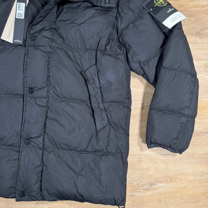 Stone Island Crinkle Reps NY Nylon Down Parka in Black