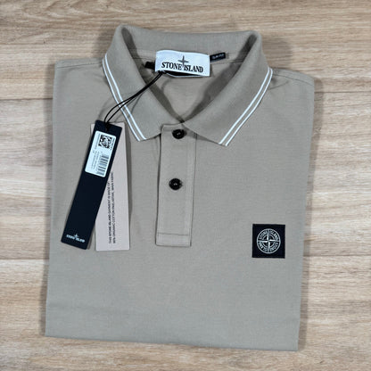 Stone Island Organic Cotton Pique Polo Shirt in Desert