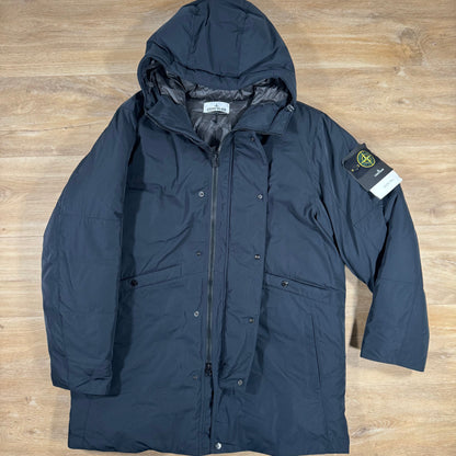Stone Island Micro Twill Down Parka in Navy