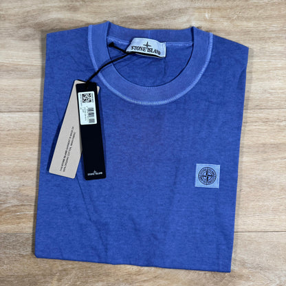 Stone Island Fissato Effect Patch Logo T-Shirt in Lavender