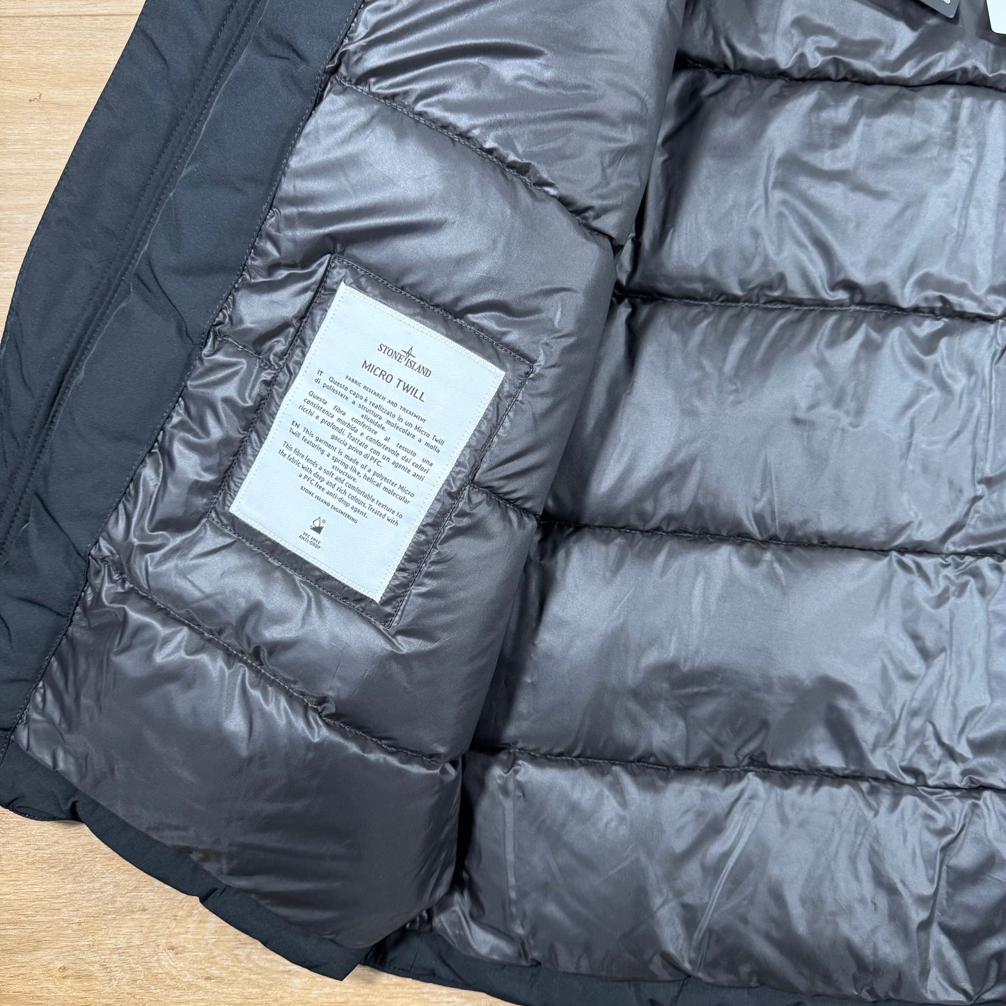 Stone Island Micro Twill Down Parka in Black