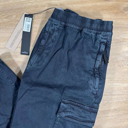 Stone Island Stretch Broken Twill Old Effect Cargo Pants in Navy