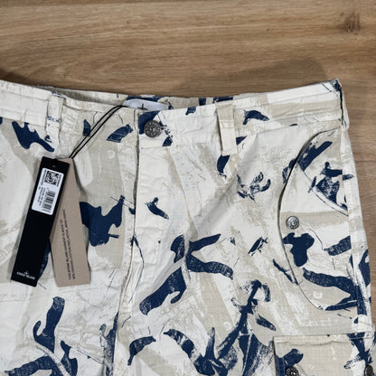 Stone Island Scan Camo On Stretch Ripstop-OVD Bermuda Shorts in Desert