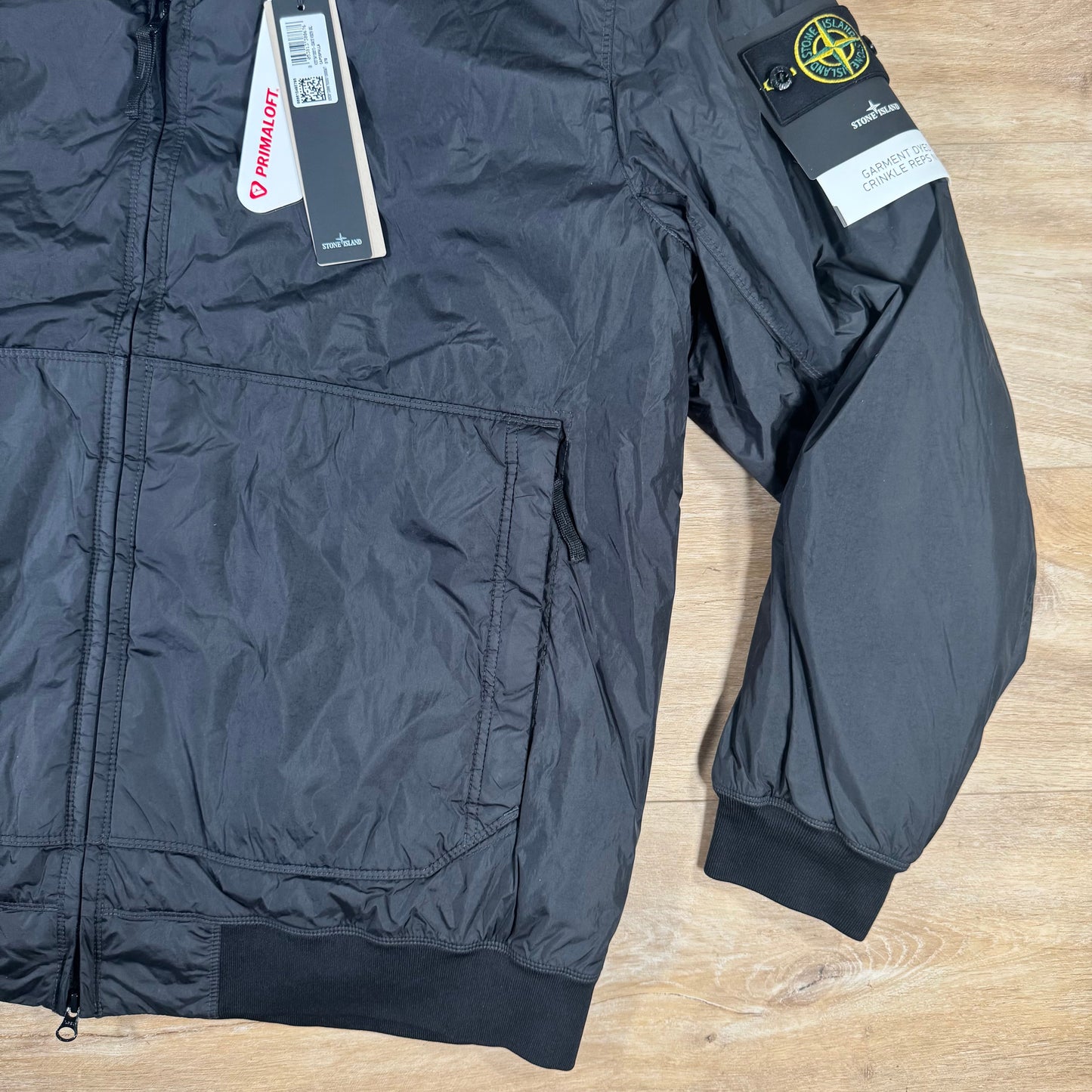 Stone Island Crinkle Reps NY Padded Jacket in Black