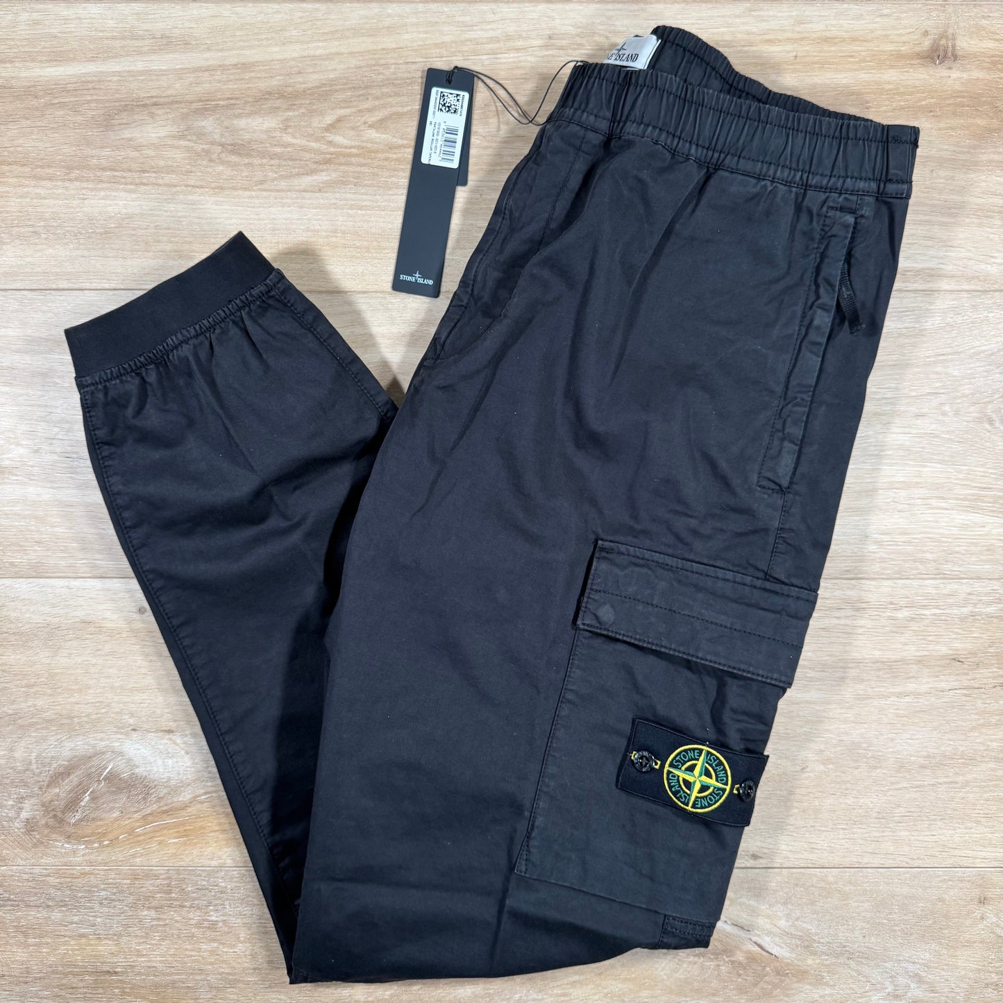 Stone Island Stretch Cargo Pants in Black