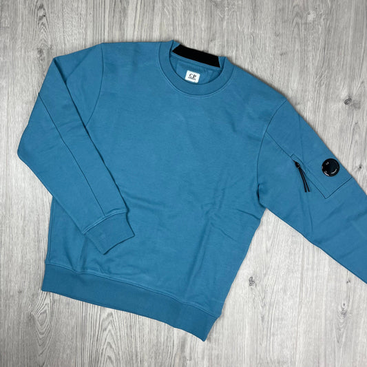 CP Company Raised Fleece Sweatshirt - Aegean Blue
