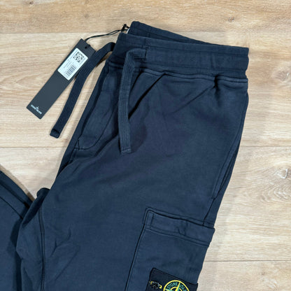 Stone Island Organic Cotton Fleece Slim Fit Sweatpants in Navy