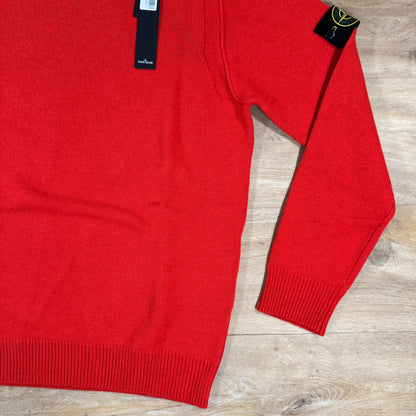 Stone Island Lambswool Crewneck Jumper in Scarlet Red