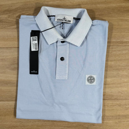 Stone Island Organic Cotton Overdye Polo Shirt in Sky Blue