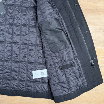 Stone Island Ghost Weatherproof Cotton Canvas Parka in Black