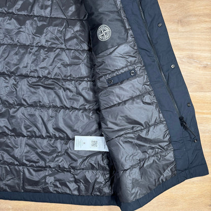 Stone Island Micro Twill Padded Car Coat in Navy