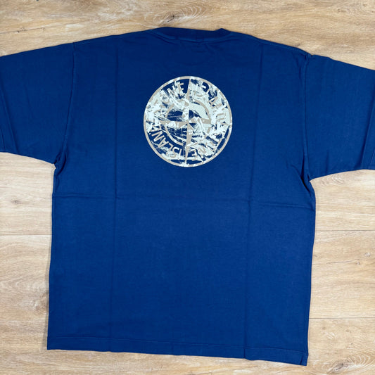 Stone Island Organic Cotton Compass Camo T-Shirt in Marine Blue