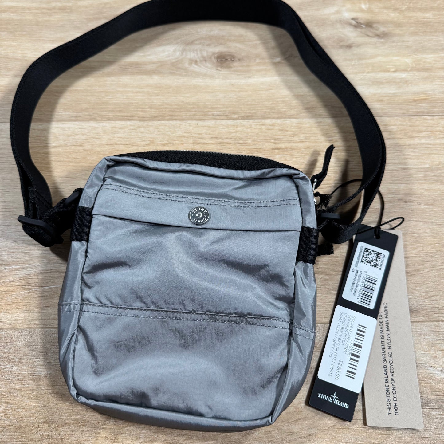 Stone Island Coated Nylon Metal Body Bag in Pearl Grey