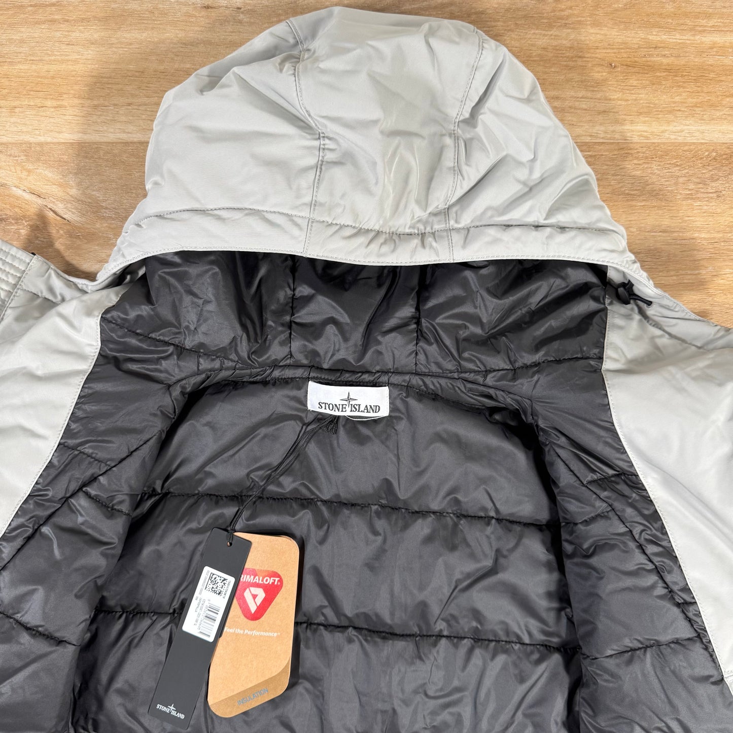 Stone Island Micro Twill Padded Jacket in Pearl Grey