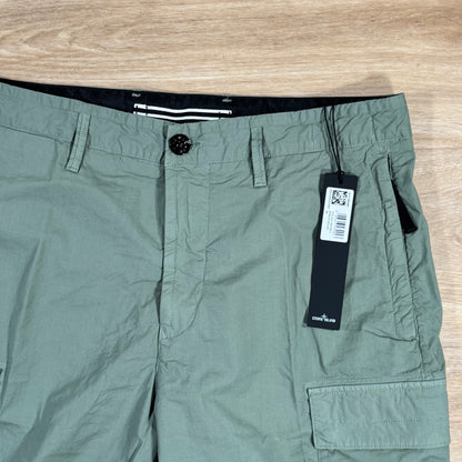 Stone Island Stretch Tela Cargo Bermuda Shorts in Sage Green