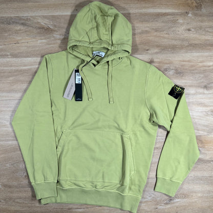 Stone Island Organic Cotton Fleece Pullover Hoodie in Fern Yellow