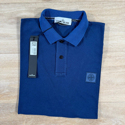 Stone Island Organic Cotton Overdye Polo Shirt in Marine Blue