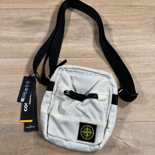 Stone Island Resin Treated Cordura 1500 Pouch Bag in Ivory