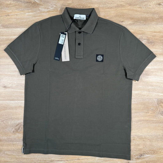 Stone Island Organic Cotton Pique Polo Shirt in Military Green