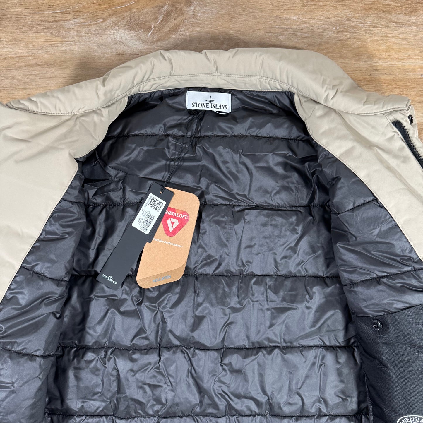 Stone Island Micro Twill Padded Car Coat in Desert