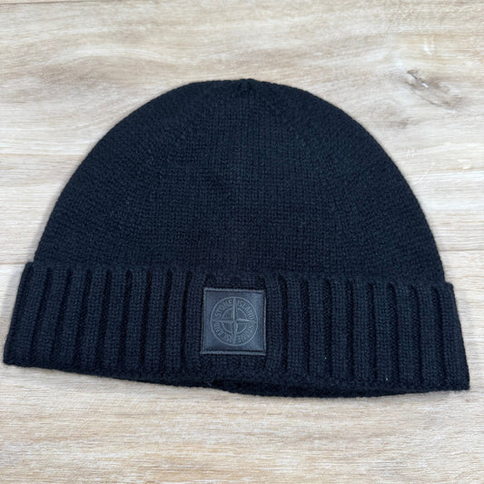 Stone Island Ghost Cashmere Beanie in Black