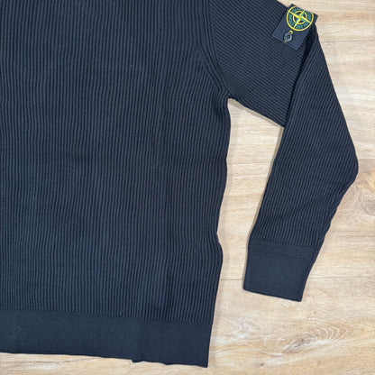 Stone Island Full Rib RWS Wool Turtleneck Jumper in Black