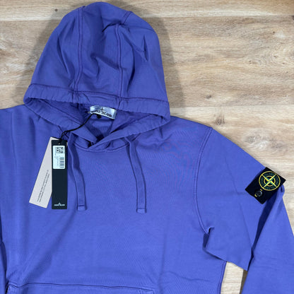 Stone Island Organic Cotton Fleece Pullover Hoodie in Lavender