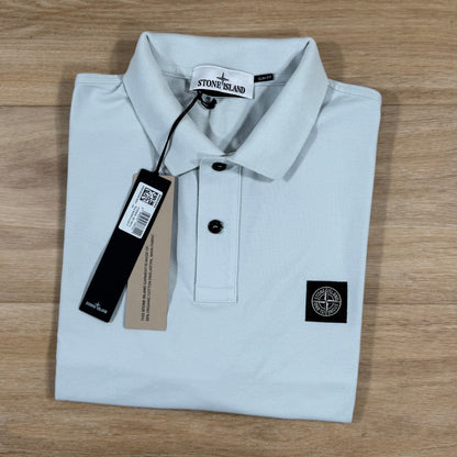 Stone Island Organic Cotton Pique Polo Shirt in Sky Blue