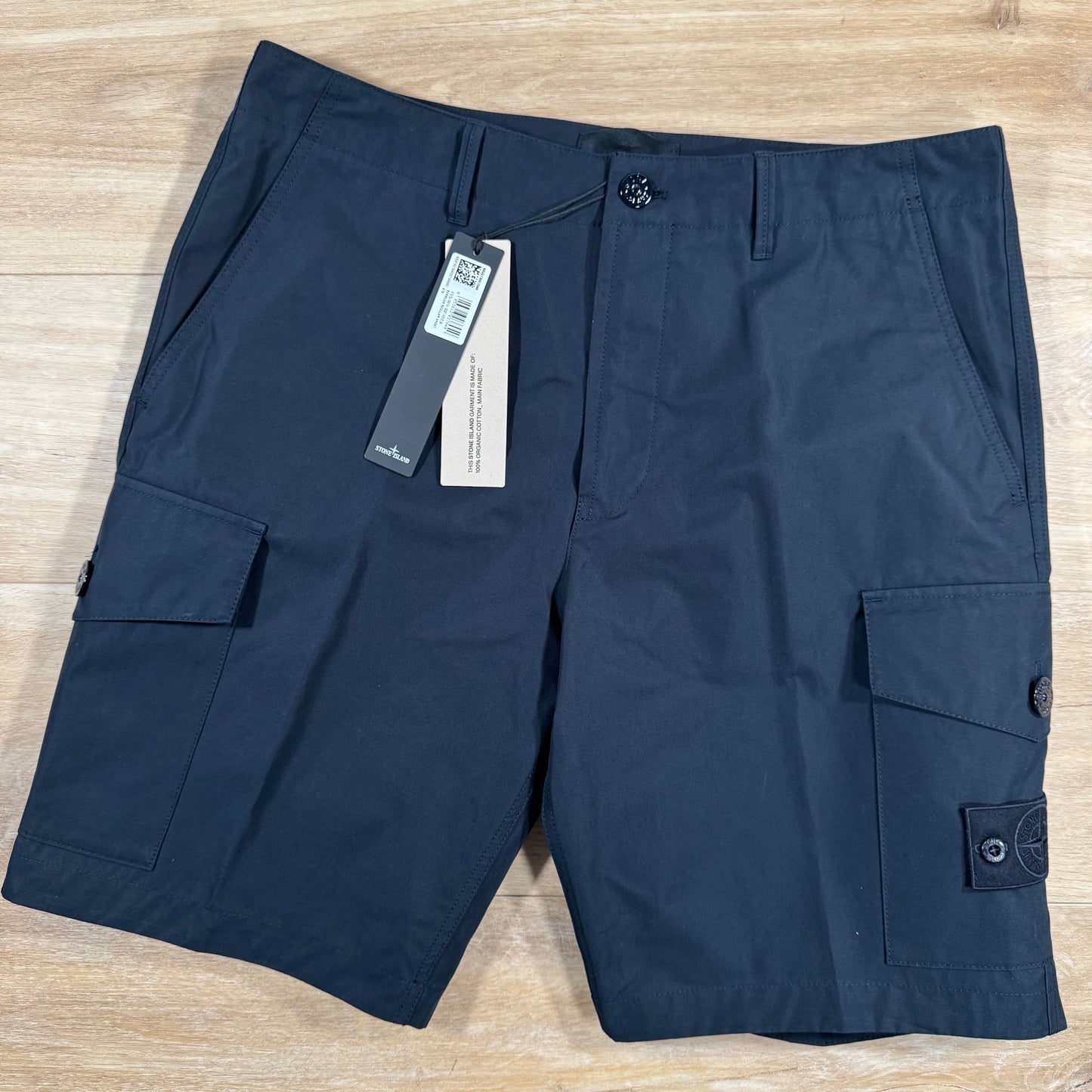 Stone Island Weatherproof Ghost Cargo Bermuda Shorts in Navy
