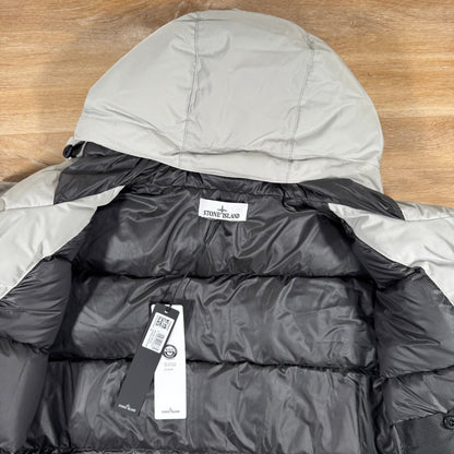 Stone Island Micro Twill Down Parka in Pearl Grey