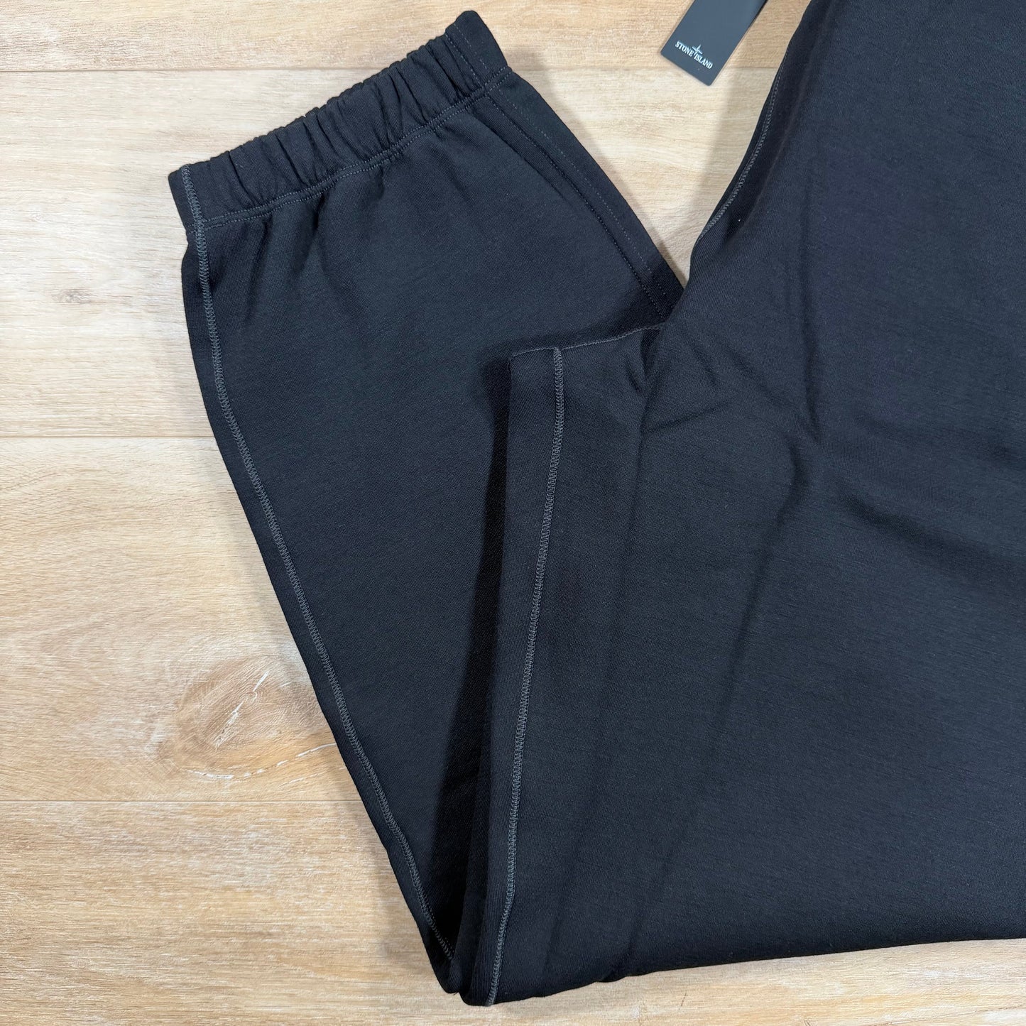 Stone Island Ghost Cotton Wool Fleece Sweatpants in Black