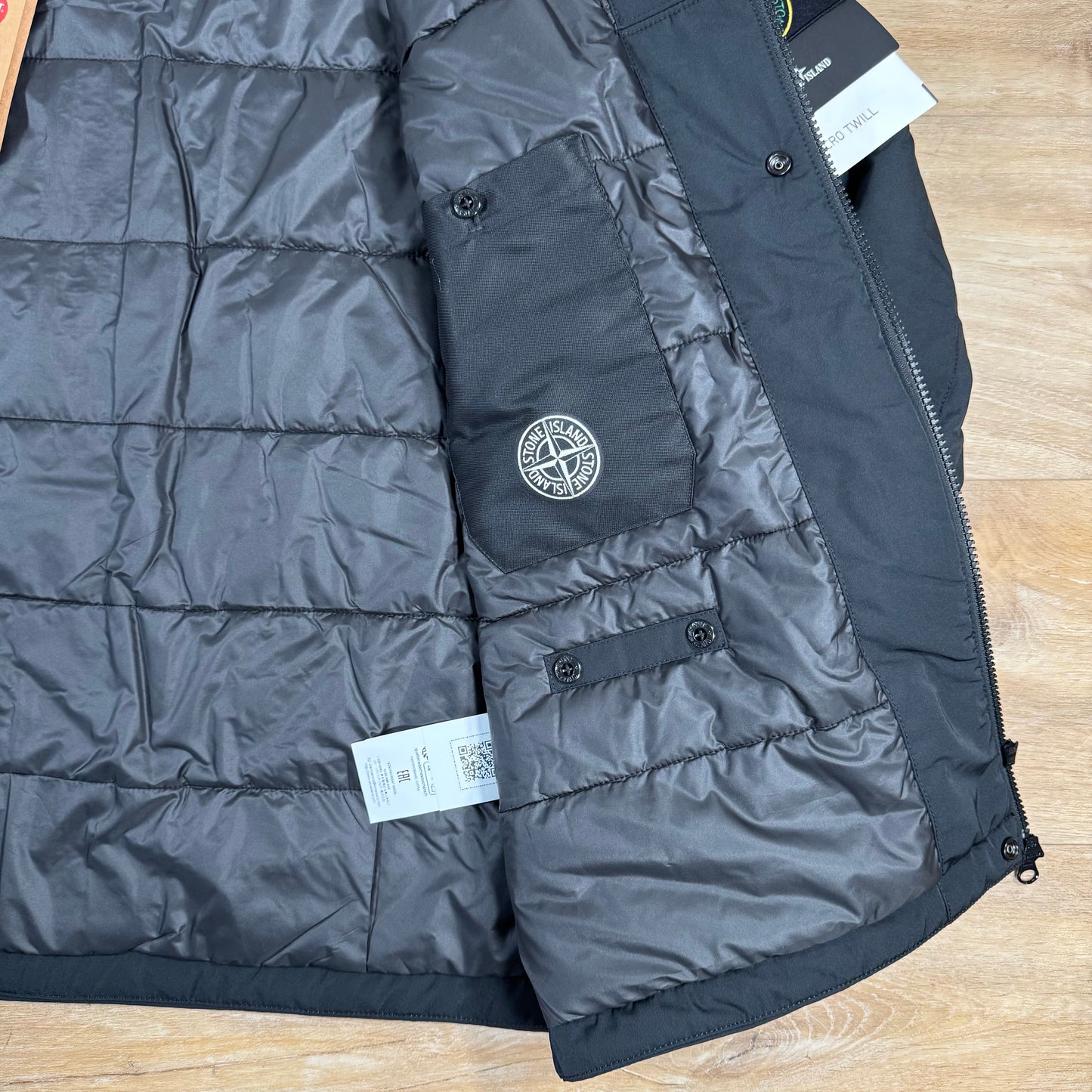 Stone Island Micro Twill Padded Jacket in Black