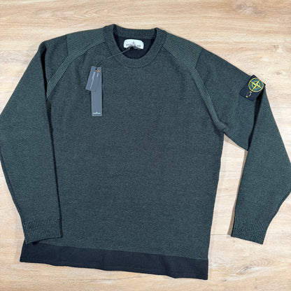 Stone Island Crewneck Knit Jumper in Green