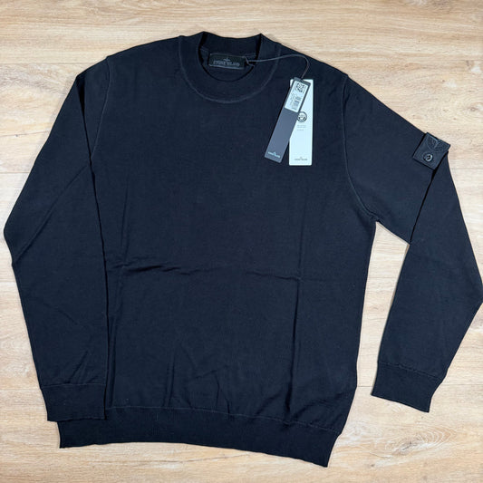 Stone Island Ghost Pure Light RWS Wool Crewneck Jumper in Black